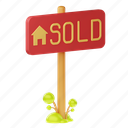 sold, sign, house, building