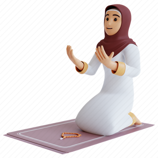 Muslim, women, praying, ramadan, islam, religion, 3d render 3D illustration - Download on Iconfinder