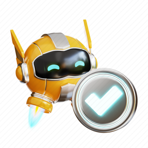 Robot, approval, technology, machine, approve, accept, computer 3D illustration - Download on Iconfinder