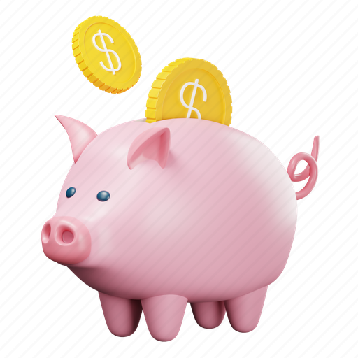 Piggy, bank, savings, coin 3D illustration - Download on Iconfinder