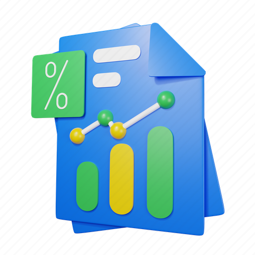 Sales, report, graph, analysis 3D illustration - Download on Iconfinder