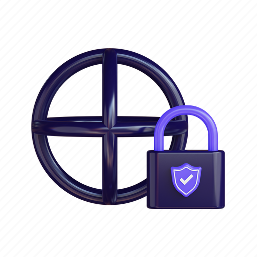 Network, lock 3D illustration - Download on Iconfinder