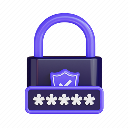 Password, lock 3D illustration - Download on Iconfinder
