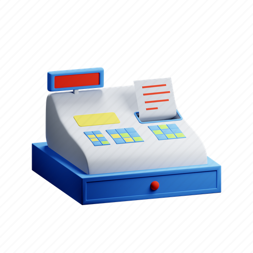 Cash, register, cashier, money 3D illustration - Download on Iconfinder