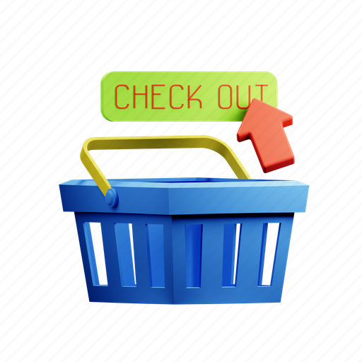 Checkout, cart, basket, online 3D illustration - Download on Iconfinder