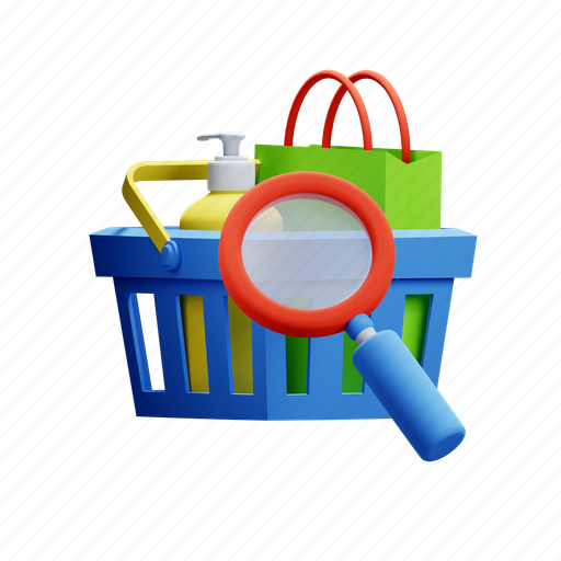 Find, item, cart, basket 3D illustration - Download on Iconfinder