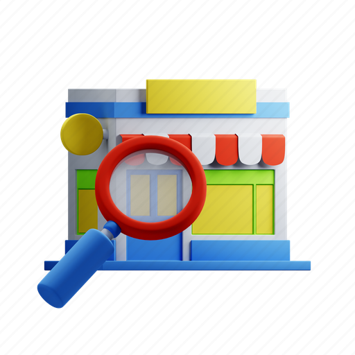 Find, store, commerce, shop 3D illustration - Download on Iconfinder