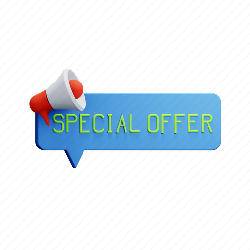 Special, offer, chat, message 3D illustration - Download on Iconfinder