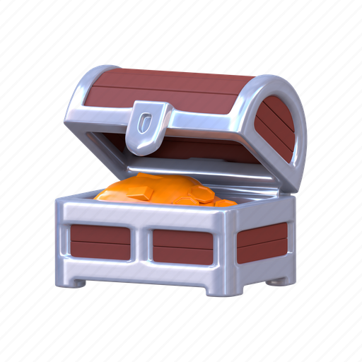 Treasure box, storage, mystery, container, wooden, game ui, game icon 3D illustration - Download on Iconfinder