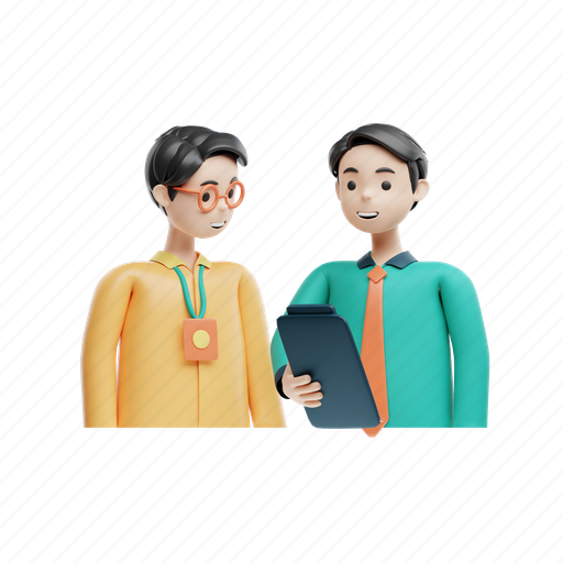 Mentorship, mentor, coaching, training, motivation, discussion 3D illustration - Download on Iconfinder