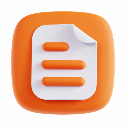 Document, paper, file, page 3D illustration - Download on Iconfinder