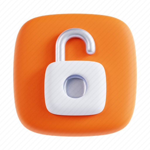 Unlock, padlock, access, privacy 3D illustration - Download on Iconfinder