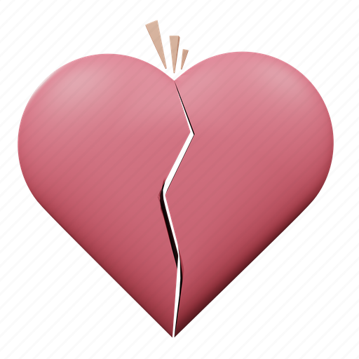 Valentine, love, heart, broken, betrayed, sad, romance 3D illustration - Download on Iconfinder