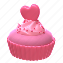 capcake, with, love, topper, valentine, man, wedding, and, day, shadow, romantic, cloud, heart, a 
