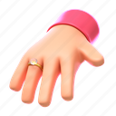 hand, with, ring 