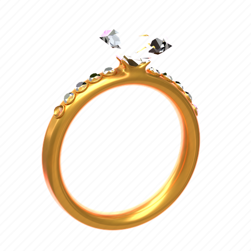 Diamond, ring, engagement, wedding, notification, sound, jewelry 3D illustration - Download on Iconfinder