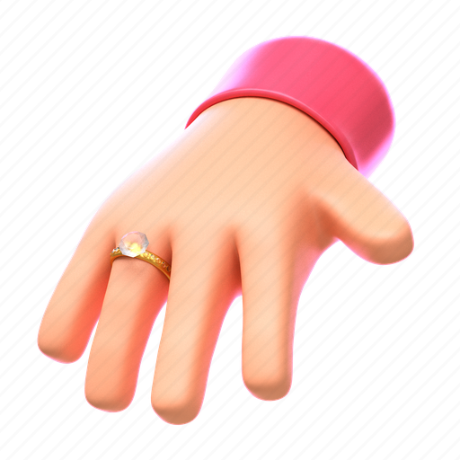 Hand, with, ring 3D illustration - Download on Iconfinder