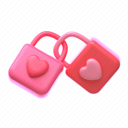 Love, padlock, valentine, lock, wedding, secure, protection 3D illustration - Download on Iconfinder