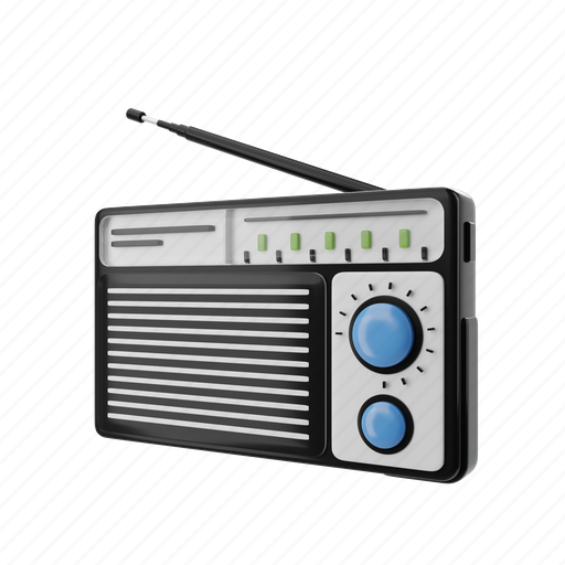 Radio, frequency, music, audio 3D illustration - Download on Iconfinder