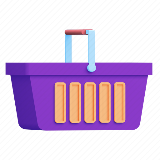 Shopping, empty, basket, shop 3D illustration - Download on Iconfinder