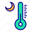 weather, thermometer, moon, forecast, night, cloud, nature, sun, healthcare 