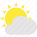 cloud, cloudy, partly, sun, weather