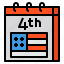 calendar, america, independence, day, usa, 4th of july 