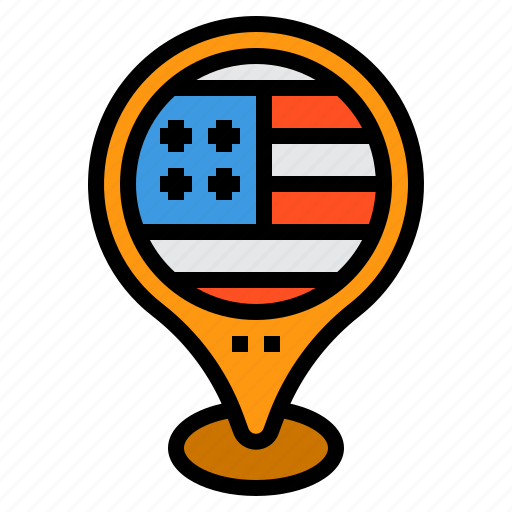 Pin, placeholder, usa, america, map icon - Download on Iconfinder