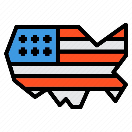 United, states, of, america, usa, map, flag icon - Download on Iconfinder