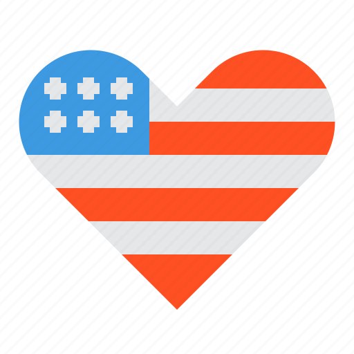 Heart, usa, america, independence, day, love, 4th of july icon - Download on Iconfinder