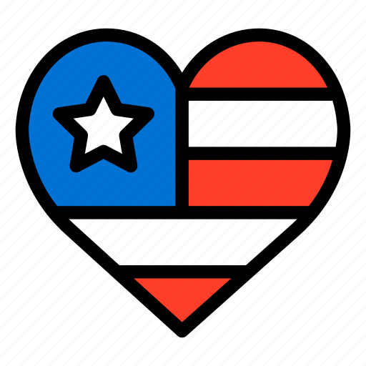 America, flag, heart shaped, united states, united states of america, usa icon - Download on Iconfinder