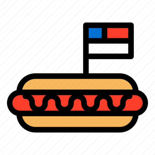 American, fast food, flag, food, hot dog, united states of america icon - Download on Iconfinder