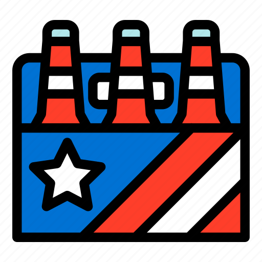 4th of july, beer, drink, party, six pack beer, united states of america icon - Download on Iconfinder