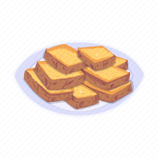 Dry cake, cake rusk, bakery food, sweet, snacks icon - Download on Iconfinder