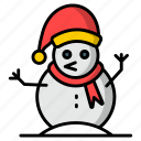 snowman, christmas eve, holiday, season, december, winter, snow, christmas, man