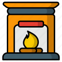 fireplace, furniture and household, chimney, warming, flame, warm, winter, fire