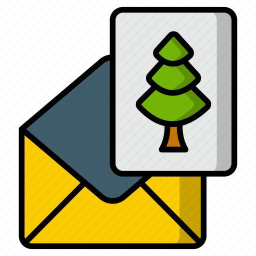 Christmas, card, holiday, greeting card, christmas tree, postcard, xmas icon - Download on Iconfinder
