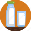 bottle, milk, glass, drink 