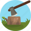 axe, cutter, wood, building, log 