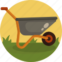 barrow, cart, construction, farm, tool, wheel, wheelbarrow icon 