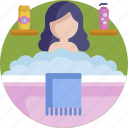 feminine, hygiene, woman, bath, bath tub, bathing 