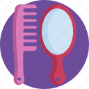 feminine, hygiene, comb, mirrot, beauty tools, salon equipment 
