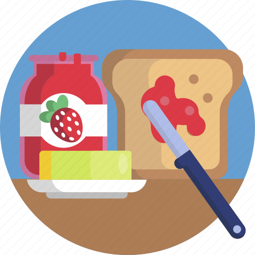 Food Bread Butter Jam Breakfast Icon Download On Iconfinder