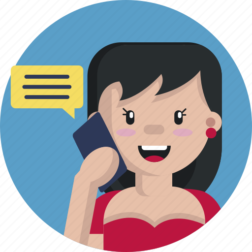 Friendship, call, talk, phone, female, message icon - Download on Iconfinder