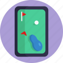 golf, field, flag, app, mobile