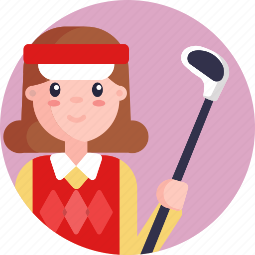 Golf, golfer, woman, golf stick icon - Download on Iconfinder