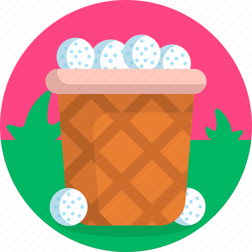 Golf, golf bucket, golf balls, field, sports icon - Download on Iconfinder