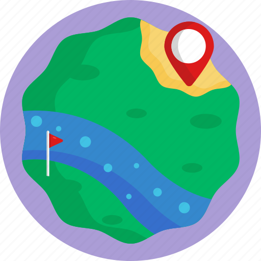 Golf, map, location, pin, direction icon - Download on Iconfinder