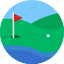 golf, flag, hole, ball, sports 