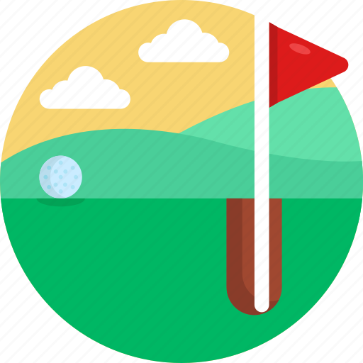 Golf, flag, golf ball, field icon - Download on Iconfinder